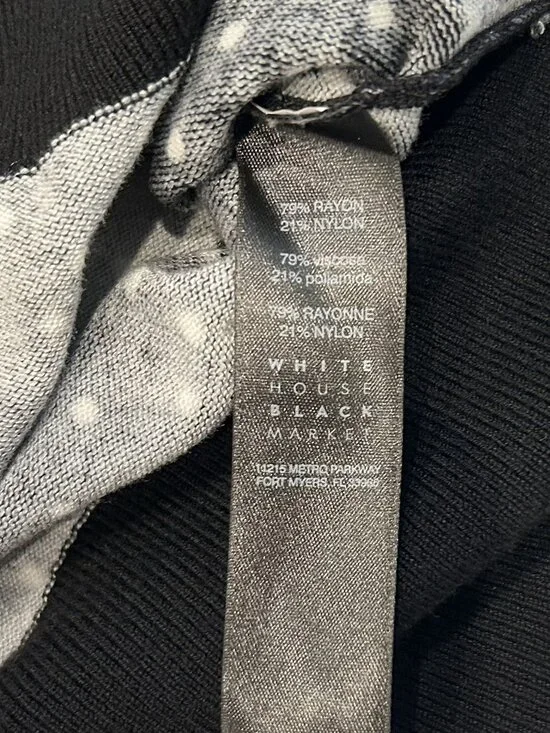 WHBM Cardigan Bundle Lot of 4 – Black White Classics Chevron Stripe Polka Paisle - Picture 9 of 15